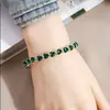 Pulseira Coração de Strass Estilo Europeu e Americano, Joias Coloridas da Moda em Formato de Folha com Strass, Design Versátil, Acessórios de Luxo Leve Atacado