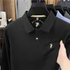 Camisa polo bordada de algodón mercerizado transfronteriza para hombre, nuevo estilo otoño 2026, camiseta casual de manga larga de algodón puro transpirable para hombre