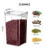 Frasco sellado para granos y cereales, caja de almacenamiento para cocina, frasco transparente de plástico apto para alimentos, recipiente sellado para almacenamiento de productos secos y té