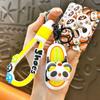 Llavero de zapatillas musicales de panda creativo que da vueltas, lindo colgante para mochila escolar, llavero para coche, agarra regalo pequeño al por mayor