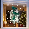 Pegatinas de ventana de ardilla y rama de pino con temática navideña transfronterizas, adecuadas para decorar escaparates, puertas de vidrio y hogares; pegatinas de cristal electrostáticas