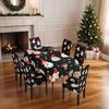 Mantel Navideño Impreso Transfronterizo Funda Elástica para Silla Mesa de Comedor para el Hogar Mantel Impermeable Funda Protectora para Silla Decoración Festiva