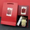 Colgante Llavero de Dibujos Animados de Oro Puro para el Año de la Oveja, Año de Nacimiento del Zodiaco, Ovejita con Símbolo de Dinero, Colgante para Bolso, Artículo de Regalo Empresarial