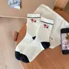 Outono 2025 Novo Estilo Coreano Estilo Preppy Meias Brancas Estilo Ins Cachorrinho Fofo de Desenho Animado Meias de Algodão de Cano Médio