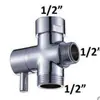 Compañero de Baño para Inodoro Doméstico Válvula Triangular de Salida Doble Pistola de Rociado Potenciadora de Alta Presión para Bidé de Baño Pistola de Agua