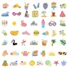 50 Pegatinas de Vibras Frescas de Verano, Pegatinas Impermeables para Decoración de Cuaderno DIY, Maleta
