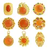 Prata 925 Banhada com Acessórios de Flor de Peônia Vermelha do Sul Pulseira DIY Acessórios de Corda Trançada Contas de Prata Antiga