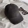 Sombrero de Mujer de Alta Calidad Estilo Retro Americano Lavado Desgastado Rasgado Letra Hot-Fix Pedrería Sombrero para el Sol Versátil Protección Solar Gorra de Béisbol