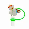 Cubierta de Popote de Silicona de Unicornio de Dibujos Animados Forma de Caballo Pequeño Compatible con Botella de Agua Stanley Tapa de Popote a Prueba de Polvo y Manchas