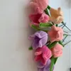 Palito Tulipa Twist Aberto Produto Acabado Artesanal Tecido Flor Artificial Dia do Professor Dia das Mães Presente Decoração Ornamento