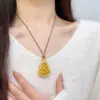 Tienda de oro con colgante de Buda de la paz con filigrana de calabaza de lujo, nuevo y antiguo, de oro chino, que se puede abrir y cerrar, collar al por mayor