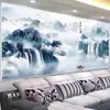 2025 Nuevo Estilo Pintura de Paisaje Tinta China Punto de Cruz Pintura de Diamantes Pintura de Pared para Sala de Estar Grande Hotel Oficina Bordado de Diamantes