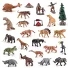 Conjunto de 24 Peças de Figuras de Animais Pré-históricos PVC Playset com Mamutes Tigres-dentes-de-sabre Homem das Cavernas Mamute e Mais Cena Realista da Vida Antiga para Crianças Edu