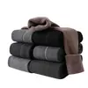 Leggings grises a rayas verticales con forro de felpa engrosada para otoño e invierno, algodón acanalado, adecuados para usar como prenda exterior, pantalones térmicos con pie, medias para mujer