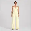 Conjunto de Chaleco de Yoga Cruzado con Cuello Halter y Escote en V con Copas Extraíbles, Chaleco Deportivo con Hermoso Diseño en la Espalda, Conjunto de Ropa Casual para Fitness y Yoga