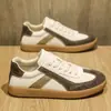 Zapatillas de entrenamiento alemanas de primavera, estilo retro para hombre, adecuadas para primavera y otoño, con suela de goma, zapatillas deportivas casuales, zapatos de hombre, zapatillas blancas de cuero genuino