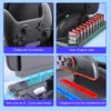 Adecuado para Switch 2 Base de Carga Multifuncional para Pro Controller con Luz RGB y Ventilador de Refrigeración, Puede Sostener 10 Tarjetas