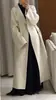 2026 Abrigo de Lana Doble Faz con Cuello Alto Cinturón para Mujer Otoño Invierno Holgado Lana Lana Simple Espesado Cálido Ropa de Abrigo
