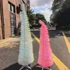Árbol de Navidad Plegable Nuevo Transfronterizo 150 cm Árbol de Navidad Rosa Colorido Árbol Telescópico Denso Adorno de Decoración para el Hogar