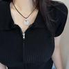 Xiangyun Ping Um Colar Lock Feminino ins Estudante Nicho Design Handmade Corda trançada Melhor Amigo Pingente de Cristal do Casal