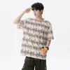 Camiseta Tie-Dye Transfronteiriça para Homens, Novo Design de Verão, Marca Casual da Moda, Manga Curta, Respirável, Marca da Moda, Top Soltinho de Meia Manga