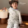 Clase de Verano para Niños Conjunto de Ropa para el Hogar de Manga Tres Cuartos de Modal Lenzing Ropa Sin Costuras para Aire Acondicionado