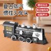 Tren eléctrico de simulación retro para niños, tren de vapor universal, modelo rojo y verde para niño, adornos de regalo de cumpleaños