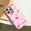 Funda Protectora para Teléfono Estilo Coreano Estilo Ins Rosa Cereza Lazo Manzana 17 Nicho Funda para Teléfono iPhone 18 Pro