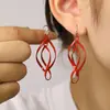 Pendientes largos de mujer coloridos y deslumbrantes transfronterizos, ganchos de metal geométricos simples más vendidos, pendientes de estilo minimalista para mujer
