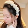 Início da Primavera Super Fada Tiara de Rede Plissada com Pérolas Acessórios de Cabelo Femininos Versátil Moda Gaiola de Cabelo Doce Acessório de Cabelo