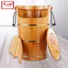 Tina de pie de abeto cubo de madera cubo para pies con tapa tina para pies cubo para vaporización ginecológica cubo para pies doméstico cubo para pies 60 cm