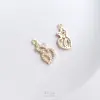 Série de Pequenos Pingentes de Zircônia Micro-Cravada Banhada a Ouro 14K com Preservação de Cor Vida Marinha Cauda de Peixe Abelha Borboleta Gato Pingente DIY