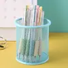 2026 Nuevo Estilo Estilo Ins Portalápices de Malla de Hierro Estudiante Oficina Escritorio Cuadrado Redondo Caja de Almacenamiento Multifuncional
