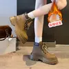 Botas Martin de suela gruesa para mujer, nueva colección primavera/otoño 2026, botas de trabajo para exteriores estilo británico, botines con forro de polar, botas amarillas que aumentan la altura