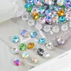 Broca para uñas cuadrada gruesa k9 Super Flash redonda transparente para uñas grasa cuadrada diamante cuadrado material de decoración de uñas diamante de alta calidad