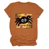 Amazon eBay sitio independiente moderna y única camiseta de mujer con estampado de araña, rayas, estrellas, cuello redondo, manga corta para exportación