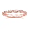 Anillo Nuevo Elegante con Borde Retorcido, Simple pero No Monótono, de Moda y Versátil, Anillo de Cobre Ecológico de Lujo Ligero para Mujer