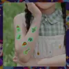 Pegatinas de Tatuaje de Circo Luminosas para Hombres y Mujeres Impermeables y de Larga Duración Juguetes de Pegatinas para Brazos de Niños Piel Natural