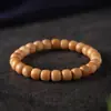 Pulsera de Cuentas Bodhi de Jade Blanco de Hainan Vintage, Tamaño Pequeño, Forma de Barril Estilo Antiguo, Una Sola Vuelta, Suave y Lisa, para Mujeres