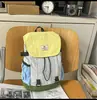 Mochila de Estilo New Forest de Alto Valor Estético en Colores Frescos y Dulces con Bloques de Color, Mochila Ligera con Múltiples Bolsillos para Viajes y Senderismo