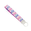 Correa de muñeca corta de estilo étnico, correa tejida geométrica, cordón para llaves anti-pérdida, accesorio DIY para bolso, colgante pequeño, en stock