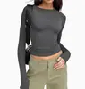 Camiseta Básica Ajustada Sexy de Manga Larga para Mujer de Comercio Exterior Transfronterizo Ins Sexy que Resalta la Figura Top Básico de Manga Larga para Mujer