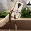 Adecuado para Funda de Teléfono Móvil Nokia Cáscara Blanda Pareja Nuevo Dos Tonos Moderno Diagonal Resistente al Polvo Colgante del Cuello Simple Creativo Versión Q