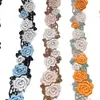 Flor de Rosa 2,3cm Renda Colorida Solúvel em Água Acabamento DIY Acessórios para Roupas para Cheongsam Estilo Chinês Tradicional