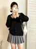 Ropa Versátil Suelta de Manga Larga Tipo Chaqueta para Mujeres Ligeramente Gorditas Tallas Grandes Otoño 2026 Cárdigan Informal de Punto para MM