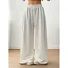Lazada Comercio Exterior Transfronterizo Más Vendido Simple y Fresco Color Sólido Cintura con Cordón Diseño Pantalones Casuales Holgados Adelgazantes Pantalones de Chándal