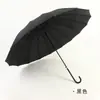 Guarda-chuva reto criativo de 16 varetas com cabo longo, Guarda-sol de publicidade grande com cabo curvo resistente ao vento, Guarda-sol com logotipo personalizado