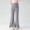 Calça Flare Cropped de Maternidade Nova Outono 2026, Fluida, Sem Costura, Confortável, Sem Ajuste Necessário, Macia, Que Valoriza as Pernas, Calça de Maternidade