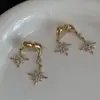 Pendientes de Estrella de Ocho Puntas, Diseño de Nicho de Alta Gama, Pendientes de Lujo Ligero, Pendientes Colgantes Traseros, Pendientes Nuevos Versátiles y de Moda