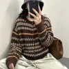 Cárdigan de Punto Hueco Estilo Fair Isle Retro para Mujer 2026 Primavera y Otoño Nuevo Diseño Abrigo Suéter de Manga Larga